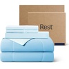 image:imageREST Evercool Cooling Comforter Set for Hot Sleepers 4PC QueenLight Blue