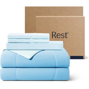 image:imageREST Evercool Cooling Comforter Set for Hot Sleepers 4PC QueenLight Blue
