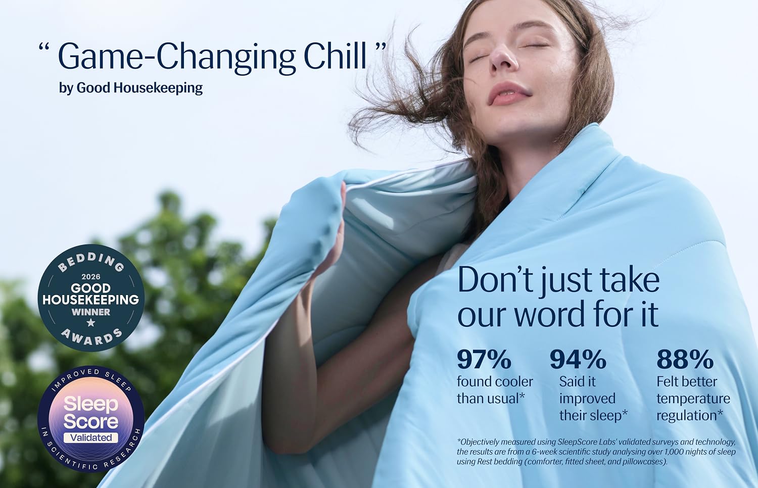REST – Modern Cooling Bedding for Better Sleep,Sleep Cool All Night